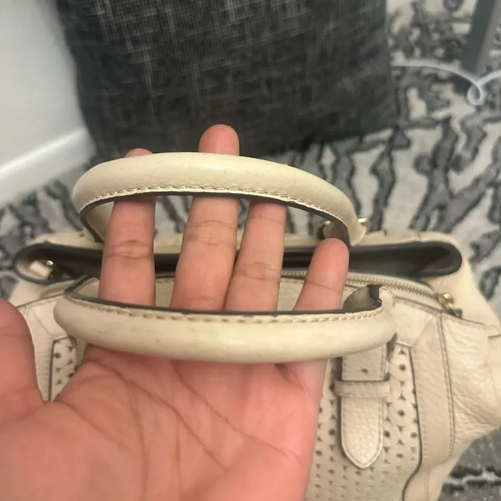 Kate Spade Beige Perforated Satchel